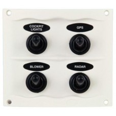 BEP Marinco Sprayproof 4 Switch Panel with Inline Fuses - 12-24 Volt - White (113241)