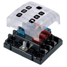 BEP ATC 6 Way Blade Fuse Block with Screw Terminals - Incl Cover, Link and Labels - 113632 (SUR ATC-6W)