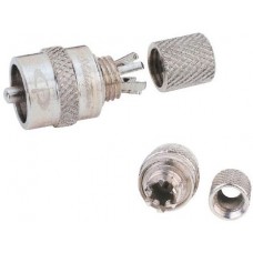 Shakespeare Centrepin Connector - Solderless PL-259-CP-G suits RG-8X or RG-58/AU VHF Coax Cable (119398)