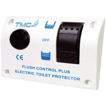 TMC Electric Toilet Flush Control - Suits 12V Toilets - One Touch Panel with Half and Full Flush Options - Includes 40A Relay (139060)