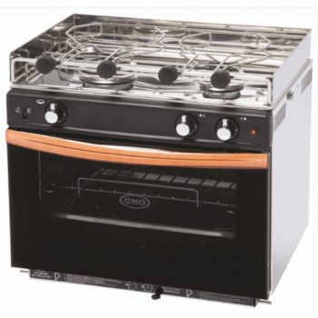ENO ALLURE GASCOGNE 1813 - 2 Burner Marine Range with S/S Oven and Grill - Highly Polished Marine Grade S/S Range with Electronic Ignition (181341)