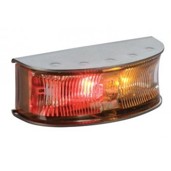 Hella DuraLED HD Side Marker - Red-Amber Illuminated - Satin Stainless Steel Housing - 8-28VDC (2058)