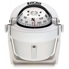Ritchie Explorer Bracket Mount White Compass - Powerboat - 70mm Apparent Dia - White Conical Card - 12V Green Lighting - B-51W (232056)