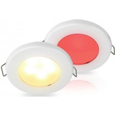 Hella EuroLED 75 Series Downlights - 12Volt DUAL Warm White/Red Light with White Rim - Spring Mount - Interior or Exterior - Completely Sealed - Dimmable - 5 Year Warranty (2JA015247611)