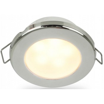 Hella EuroLED 75 Series Downlights - 12Volt Warm White Light with Stainless Steel Rim - Spring Clip Mount - Interior or Exterior - Completely Sealed - Dimmable - 5 Year Warranty (2JA958109521)