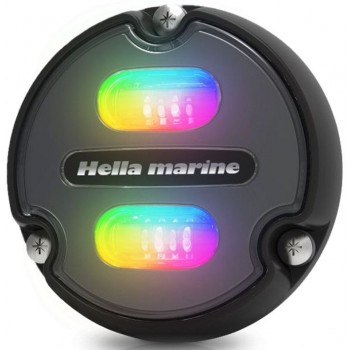 Hella Apelo A1 LED Underwater Lights - RGB with Charcoal Front - Thermal POLYMER Housing - 1800 Lumen (White) - 9-32V DC (2LT 016 146-001)
