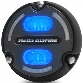 Hella Apelo A2 LED Underwater Lights - WHITE & BLUE with Charcoal Front - ALUMINIUM Housing - 3000 Lumen (White) - 9-32V DC (2LT 016 147-001)