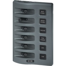 Blue Sea WeatherDeck 6 Switch Only Waterproof Panel - 12V or 24V - Vertical or Horizontal Mount - No Fuse - No Backlighting (BS4307B)