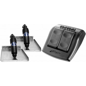 Bennett BOLT Electric Trim Tab Kit - Complete Kit with Bolt Euro Rocker Control Switch - 12 x 12 Inch Tabs - Suits Most Trailerboats 20'-25' - 12 Volt (499/BOLT1212ED/BRC4000)