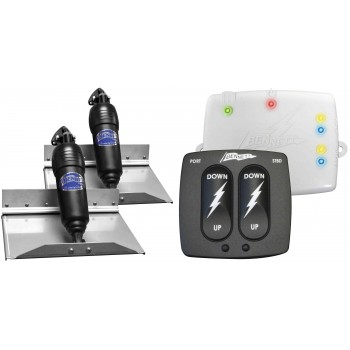 Bennett BOLT Electric Trim Tab Kit - Complete Kit with Bolt Control Switch and Auto Retract - 12 x 9 Inch Tabs - Suits Most Trailerboats 15'-20' - 12 Volt (499/BOLT129ADJ/BCN6000)