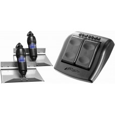 Bennett BOLT Electric Trim Tab Kit - Complete Kit with Bolt Euro Rocker Control Switch - 12 x 9 Inch Tabs - Suits Most Trailerboats 15'-20' - 12 Volt (499/BOLT129ADJ/BRC4000)