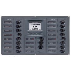 BEP Marinco Contour AC Mains Panel with Manual Changeover Switch + 16 Circuit Breakers + Digital Meter (113234 - SUR 900-AC4-ACSM)