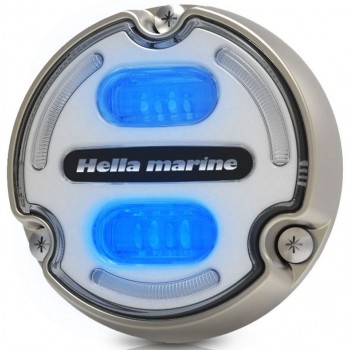 Hella Apelo A3 LED Underwater Lights - WHITE & BLUE with White Front - Marine Grade BRONZE Housing - 6000 Lumen (White) - 9-32V DC (2LT 016 830-001)