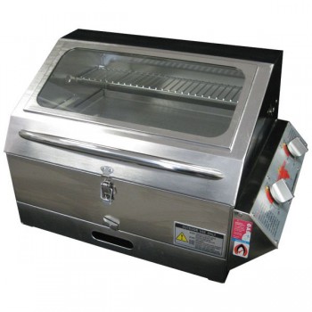 Galleymate Marine 1500 Gas Barbecue - High Lid with Window - STAINLESS STEEL HOTPLATE (GM1500SS)