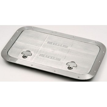 Bomar Aluminium Inspection Hatch - RECTANGLE - Commercial Grade Series - 489 x 256mm Opening, 553 x 304mm Cut Out, 621 x 367mm OD - Removable Panel - Colour Grey (BC41020)