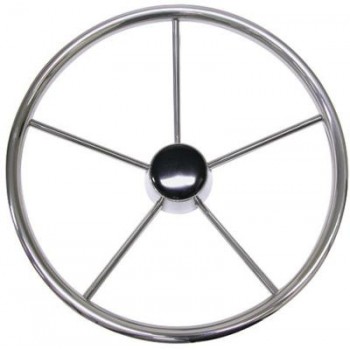 Stainless Steel Steering Wheel - Five Spoke - 387mm  (271280)