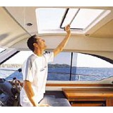 Lewmar Sliding Pilot Hatch - Size 78 Silver - 770 x 720mm Cut Out - 638mm Track Length  - Ideal For Power Boats Above The Helm (170174)