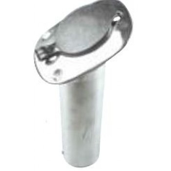Rod Holder - Stainless Steel with Black Sealing Cap - 30 Degree - 51mm Cut Out - Suits up to 80lb Line Class (192543)