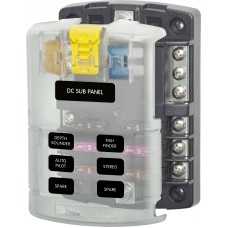 Blue Sea ST Blade Fuse Block - 6 Circuits - Incl. Negative Bus and Cover (BS5025)