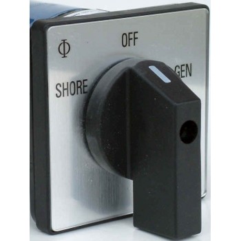 SHORE / OFF / GEN Changeover Switch - Rotary Cam Switch - 240VAC - 25A - 2 Pole - Single Phase (AUS0036)