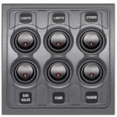 BEP Marinco Contour 1000 Interior 6 Switch Panel with Fuses - 12 Volt 113332 (1000-6W)