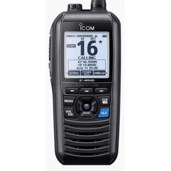 NEW MODEL *** ICOM IC-M94DE Marine Hand Held VHF Radio with AIS and DSC - Float'n Flash - Built-In GPS - MOB - 10 Hrs Battery Life - Rechargeable Li-Ion Battery (IC-M94DE)