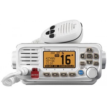 ICOM IC-M330GE-W Marine VHF Radio - WHITE - DSC, Waterproof Transceiver - NMEA0183 - Built-In GPS (IC-M330GE-W)