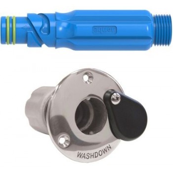 jabsco Complete S/S Deckwash Hose Connector System - Connector and Socket - Heavy Duty - Mount Vertical or Horizontal (J27-120)