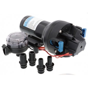 Jabsco  Par-Max 5HD Freshwater Pressure Pump - 12 Volt - 19 LPM - 40 PSI - Includes 12mm and 20mm Hose Fittings and Strainer - Jabsco P501J-115S-3A (J20-278)