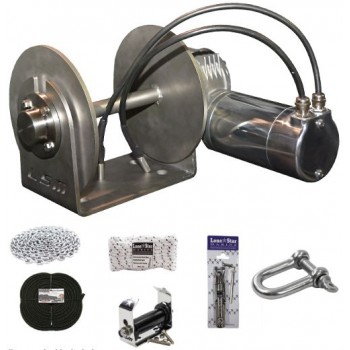 Lone Star Marine GX3 Combo Deal - 300mm Stainless Steel Drum Anchor Winch Combo - 1500W 12 Volt Motor - 5mm x 300m High Spec Rope-Chain Kit
