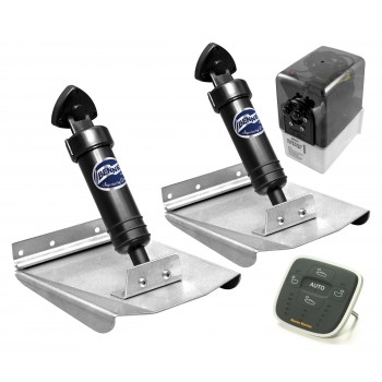 Bennett Hydraulic Trim Tab Kit - Complete M80 Sports Kit With Mente Marine Attitude Control System, LED Indicators, Auto Adaptive to Conditions and Roll-Pitch Control -  8 x 10 Inch Tabs - Suits Most Boats 5.2 - 5.8m - 12 Volt (499/M80ACSRP)