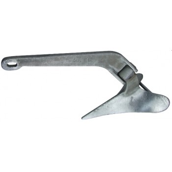 Manson Plough 18kg (40lb) Galvanised Anchor - Ideal for Vessels up to 12m - Hinged Shank (124012)