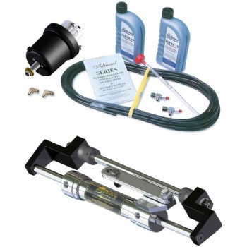 Hydrive Admiral Complete Outboard Steering Kit - Bullhorn Mount Suits Most Mercury Single Outboards up to 300hp or Dual Counter Rotating Outboards up to 600HP  (OBKIT1-MERC)