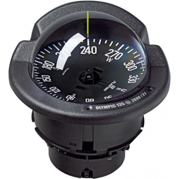 Plastimo Olympic 135 Open Sail and Powerboat - Flush Mount Black Compass - 130mm Apparent Dia. - Black Card - Optional Binacle Mount (RWB8090)