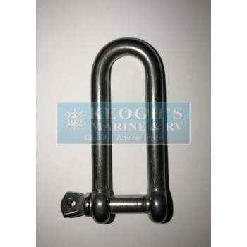 Long "D" Shackle 8mm - 750Kg SWL - 316 Stainless Steel - Suits Chain from 8mm & Most Anchors up to 20kg (RWB2427)