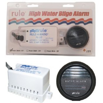 Rule High Water Bilge Alarm Kit - 24VDC - Includes Float Switch, Dash Gauge with Alarm for System Failure (RWB104B)