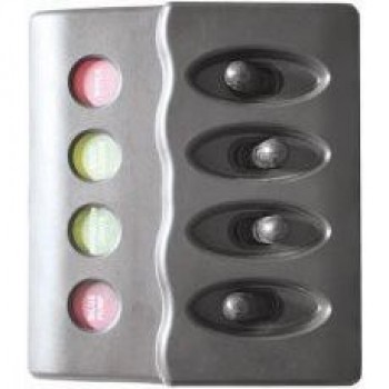 Waterproof Backlit Switch Panel - 4 Switches with Fuses - 12 Volt (RWB 2112)