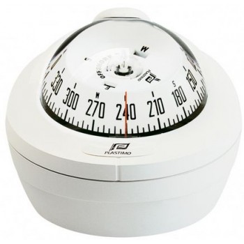 Plastimo Offshore 75 Powerboat - Binnacle Mount White Compass - 70mm Apparent Dia - White Conical Card (RWB8016)
