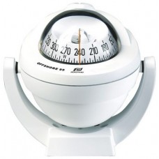 Plastimo Offshore 95 Powerboat - Bracket Mount White Compass - 81mm Apparent Dia - White Conical Card - Mount Horizontal or Vertical Surface (RWB8030)