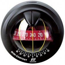Plastimo Mini Contest Sailboat Compass - Black with Red Conical Card - 81mm Apparent Dia. - Incl. Inclinometer and 12V Lighting (RWB8054)