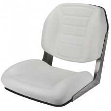 Reelax OFFSHORE Helm Chair WHITE / BLACK Trim No Arms - Stainless Steel Frame and Die Moulded Cushions - SS Reelax Logo (RX11650)