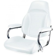 Reelax BRIDGE Chair WHITE / WHITE Trim with Arms - Stainless Steel Frame with Grab Rail - Moulded Higher, Wider, Deeper Cushions (RX13000)