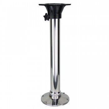 Reelax Stainless Steel Pedestal Post and Base Mount 750mm - Incl BLACK Powder Coated Marine Grade Alloy Swivel Top (RX22000)