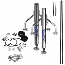Reelax REEF 550 Outrigger KIT with 5.5m BLACK GRANDER 3K Carbon Fibre Poles (Pair), Stainless Steel Rigging Kit and Spear Tips (RX79265)