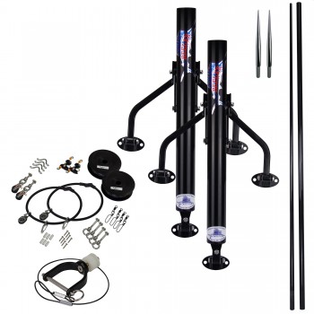 Reelax REEF 550 Black Edition Outrigger KIT with 4.5m BLACK GRANDER 3K Carbon Fibre Poles (Pair), Stainless Steel Rigging Kit and Spear Tips (RX79275)