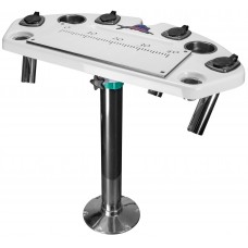Reelax Light Tackle Station White Prep Board and Stainless Steel Pedestal - Fibreglass Top with White Swivel (RX91005)