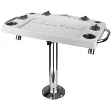 Reelax Light Tackle Station DELUXE White Prep Board and Stainless Steel Pedestal - Fibreglass Top with White Swivel (RX92050)