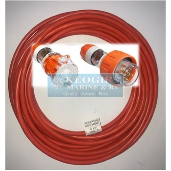 Shore Power Lead - 240 Volt AC - 32 Amp SINGLE PHASE x 20 Meter - Heavy Duty Marine Quality Tinned Cable (SUR SPL32A2)