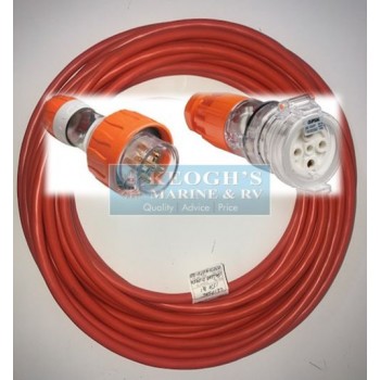 Shore Power Lead - 240 Volt AC - 32 Amp THREE PHASE x 20 Meter - Heavy Duty Marine Quality Tinned Cable (SUR SPL32A6)