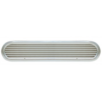 VETUS Louvred Air Suction Vent ASV 50 - Polished Anodised Aluminium Frame with Alluminium Grilles - 490 x 146mm Overall (ASV050A)